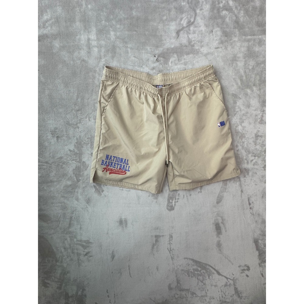 NBA National Basketball Association Tan Athletic Shorts Mens XL Mesh Lined